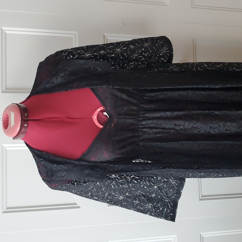 VTG 60s–70s Black Lace Robe & Slip Dress Set – Elegant Lady Montreal